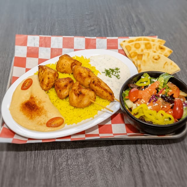 Chicken Kabob Dinner.