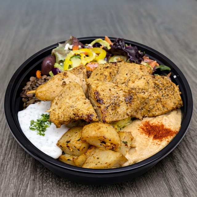 Chicken Kabob Protein Bowl.